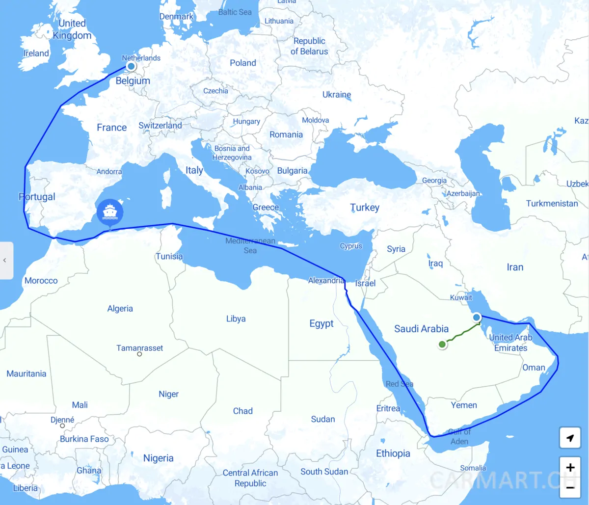 Schifffahrt von Saudi-Arabien nach Rotterdam